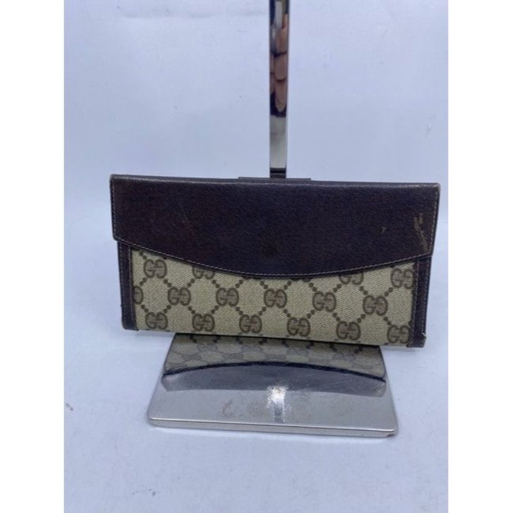 Gucci Brown Long Vintage Canvas Wallet - Picture 8 of 9